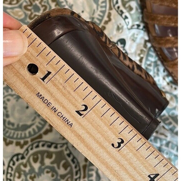 Stuart Weitzman Leopard Print‎ Studded Clogs Black Brown Size 7.5 - Picture 13 of 13